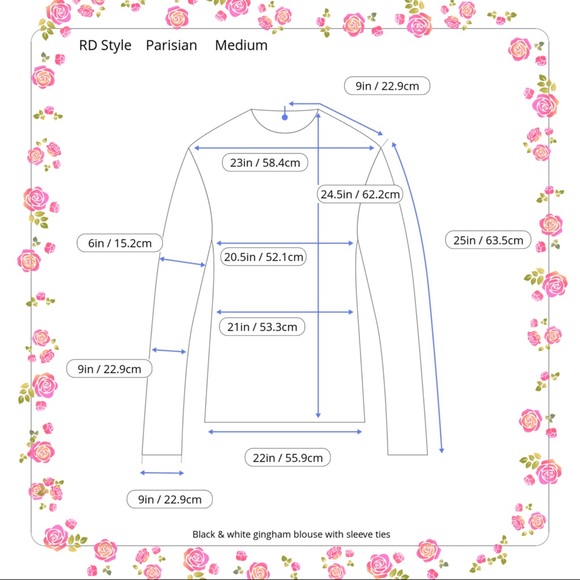 RD Style B&W Checked Shirt W/ Long Flared Sleeves - Picture 7 of 7